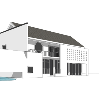 新中式会所su模型