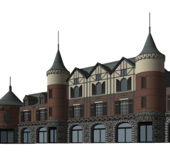 欧式沿街商业建筑su模型