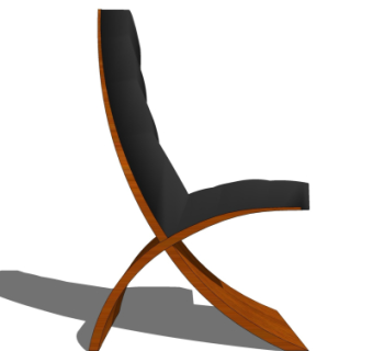 现代高背休闲椅su模型