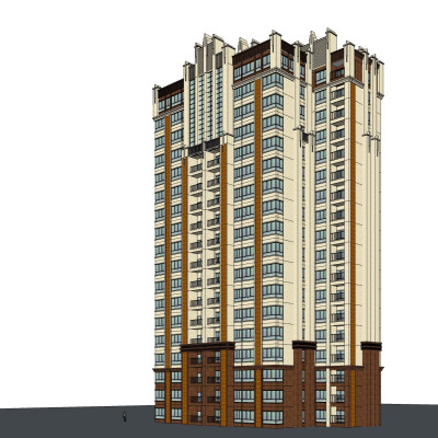 新古典高层公寓楼su模型