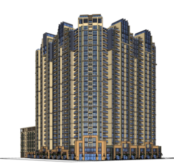 新古典商住综合体su模型