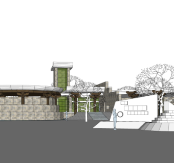 新中式酒店su模型