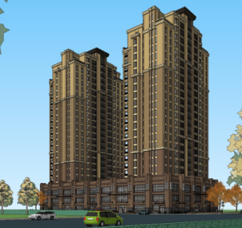 新古典商住综合体su模型
