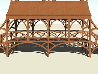 现代实木桥免费su模型