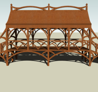 现代实木桥免费su模型