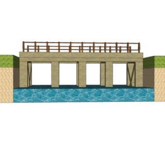 现代石拱桥免费su模型