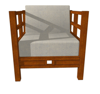 现代布艺单椅su模型