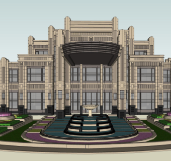 新古典酒店su模型