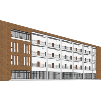 现代学校教学楼su模型