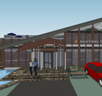 现代咖啡厅su模型