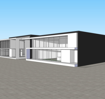 现代办公楼su模型