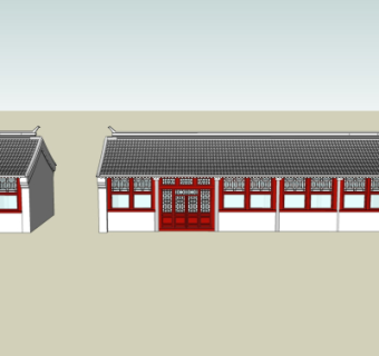 日式古建民房su模型