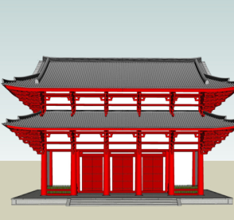 中式古建殿宇su模型
