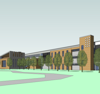 现代办公楼su模型