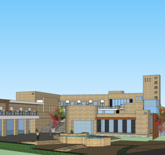 现代酒店su模型