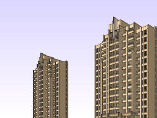 <em>现代</em>高层<em>公寓楼</em>su模型