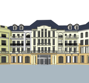 欧式酒店su模型