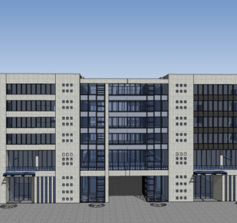 现代工业区外观su模型