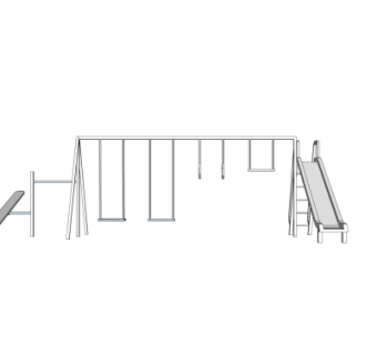 现代户外健身器材su模型