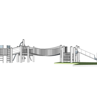 现代儿童滑梯su模型