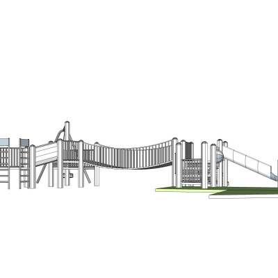 现代儿童滑梯su模型