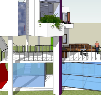 现代工作室外观su模型