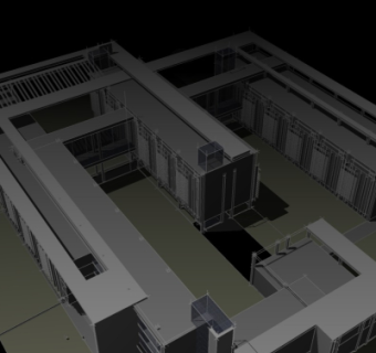 现代办公楼鸟瞰规划su模型