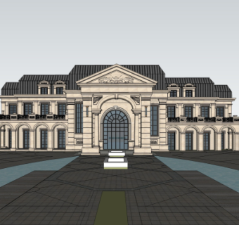 法式酒店su模型