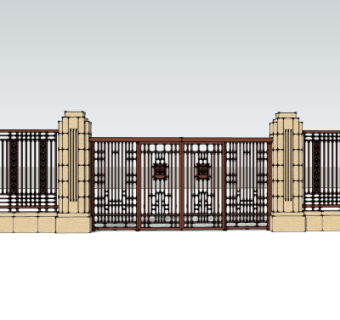 欧式铁艺大门su模型