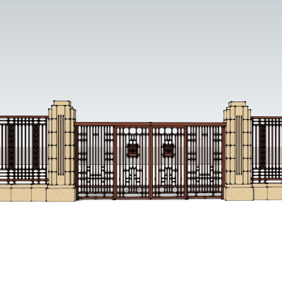 欧式铁艺大门su模型