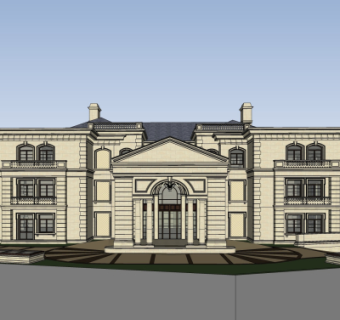 法式酒店su模型