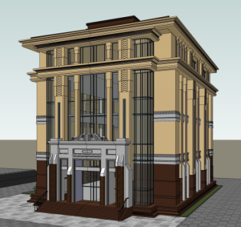 新古典酒店su模型