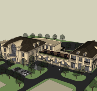 欧式酒店su模型