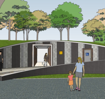 现代公园厕所外观su模型