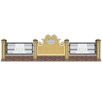 欧式铁艺围墙su模型