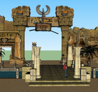 现代公园入口免费su模型