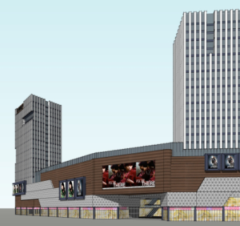 现代商业街su模型