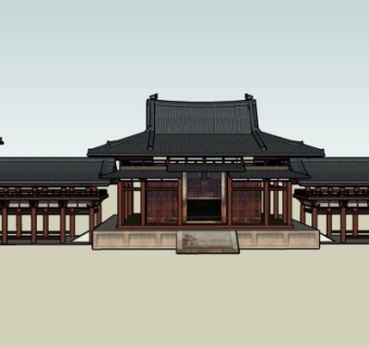 中式古建民房su模型