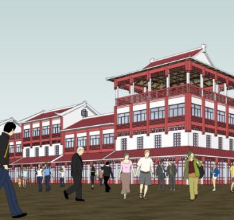 中式沿街商业建筑su模型