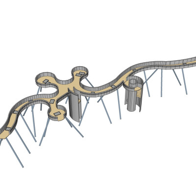 现代悬空桥走廊免费su模型