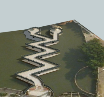 中式古建桥su模型