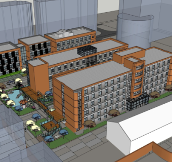 现代公寓楼su模型