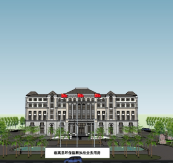 现代办公楼外观su模型