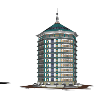 中式佛塔su模型