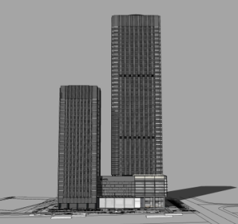 现代高层办公楼su模型