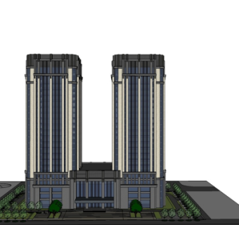 现代高层住宅su模型