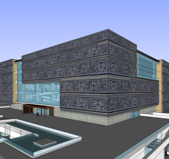 现代办公楼su模型