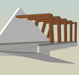 现代廊架免费su模型