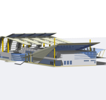 现代车站su模型