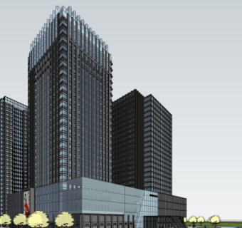 现代办公楼su模型